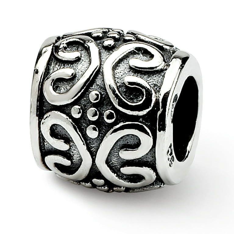 Sterling Silver Reflections Scroll Heart Bead Sterling Silver Reflections Scroll Heart Bead